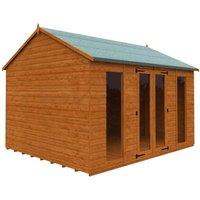 Buttercup Farm 12x10 Feet Full Pane Workman Apex 12mm Shed -Solid Wood/Softwood/Pine in Burnt Orange