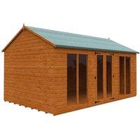 Buttercup Farm 16x10 Feet Full Pane Workman Apex 12mm Shed - Solid Wood/Softwood/Pine in Burnt Orange