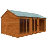 Buttercup Farm 18x10 Feet Full Pane Workman Apex 12mm Shed - Solid Wood/Softwood/Pine in Burnt Orange