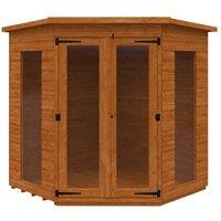 Buttercup Farm 6 x 6 Feet Full Pane Cornerhouse 12mm Shed - Solid Wood/Softwood/Pine in Burnt Orange