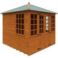 Buttercup Farm 8 x 8 Feet Georgian Pyramid 12mm Shed - Solid Wood/Softwood/Pine in Burnt Orange