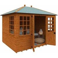 Buttercup Farm 10 x 8 Feet Georgian Pyramid 12mm Shed - Solid Wood/Softwood/Pine in Burnt Orange