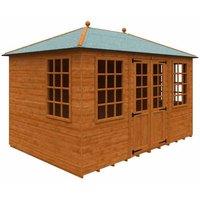 Buttercup Farm 12 x 8 Feet Georgian Pyramid 12mm Shed - Solid Wood/Softwood/Pine in Burnt Orange