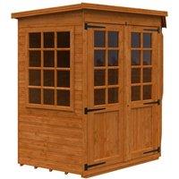 Buttercup Farm 6 x 6 Feet Pentagon Cornerhouse 12mm Shed - Solid Wood/Softwood/Pine in Burnt Orange