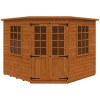 Buttercup Farm 8 x 8 Feet Pentagon Cornerhouse 12mm Shed - Solid Wood/Softwood/Pine in Burnt Orange