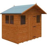 Buttercup Farm 6 x 8 Feet Cabin 12mm Shed - Solid Wood/Softwood/Pine in Burnt Orange