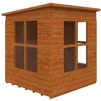 Buttercup Farm 6 x 6 Feet Penthouse 12mm Shed - Solid Wood/Softwood/Pine in Burnt Orange