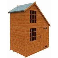 Buttercup Farm 4 x 6 Feet Clubhouse 12mm Shed - Solid Wood/Softwood/Pine in Burnt Orange