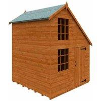 Buttercup Farm 6 x 6 Feet Clubhouse 12mm Shed - Solid Wood/Softwood/Pine in Burnt Orange