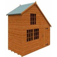 Buttercup Farm 4 x 8 Feet Clubhouse 12mm Shed - Solid Wood/Softwood/Pine in Burnt Orange