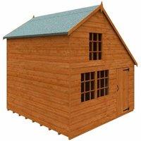 Buttercup Farm 8 x 8 Feet Clubhouse 12mm Shed - Solid Wood/Softwood/Pine in Burnt Orange