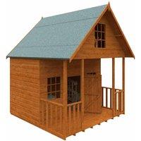 Buttercup Farm 8 x 8 Feet Lodge 12mm Shed - Solid Wood/Softwood/Pine in Burnt Orange