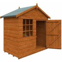 Buttercup Farm 3 x 5 Feet Den 12mm Shed - Solid Wood/Softwood/Pine in Burnt Orange