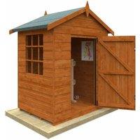 Buttercup Farm 3 x 4 Feet Mini Den 12mm Shed - Solid Wood/Softwood/Pine in Burnt Orange