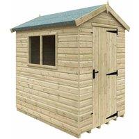 Buttercup Farm 7 x 5 Feet Apex Premier 16mm Shed - Solid Wood/Softwood/Pine in Green