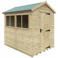Buttercup Farm 8 x 6 Feet Apex Premier 16mm Shed - Solid Wood/Softwood/Pine in Green