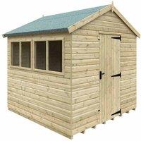Buttercup Farm 8 x 8 Feet Apex Premier 16mm Shed - Solid Wood/Softwood/Pine in Natural