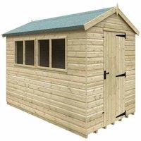 Buttercup Farm 10 x 6 Feet Apex Premier 16mm Shed - Solid Wood/Softwood/Pine in Green