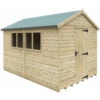 Buttercup Farm 12 x 8 Feet Apex Premier 16mm Shed - Solid Wood/Softwood/Pine in Natural