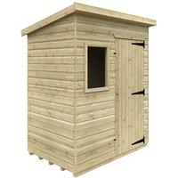 Buttercup Farm 6 x 4 Feet Tanalised Deluxe Pent 16mm Shed - Solid Wood/Softwood/Pine in Natural