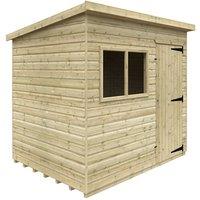 Buttercup Farm 8 x 6 Feet Tanalised Deluxe Pent 16mm Shed - Solid Wood/Softwood/Pine in Green