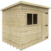 Buttercup Farm 9 x 6 Feet Tanalised Deluxe Pent 16mm Shed - Solid Wood/Softwood/Pine in Natural