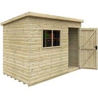 Buttercup Farm 10 x 6 Feet Tanalised Deluxe Pent 16mm Shed - Solid Wood/Softwood/Pine in Green
