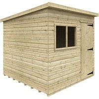 Buttercup Farm 8 x 8 Feet Tanalised Deluxe Pent 16mm Shed - Solid Wood/Softwood/Pine in Natural
