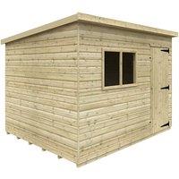 Buttercup Farm 10 x 8 Feet Tanalised Deluxe Pent 16mm Shed - Solid Wood/Softwood/Pine in Natural