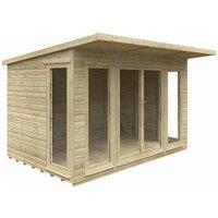 Buttercup Farm 12x8 Feet Tanalised Garden Studio 16mm Shed - Solid Wood/Softwood/Pine in Natural