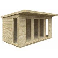 Buttercup Farm 14x8 Feet Tanalised Garden Studio 16mm Shed - Solid Wood/Softwood/Pine in Natural