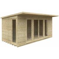 Buttercup Farm 16x8 Feet Tanalised Garden Studio 16mm Shed - Solid Wood/Softwood/Pine in Natural