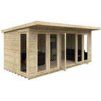 Buttercup Farm 18x8 Feet Tanalised Garden Studio 16mm Shed - Solid Wood/Softwood/Pine in Natural