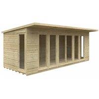 Buttercup Farm 20x8 Feet Tanalised Garden Studio 16mm Shed - Solid Wood/Softwood/Pine in Natural