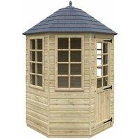 Buttercup Farm 6 x 6 Feet Tanalised Octagonal 16mm Shed - Solid Wood/Softwood/Pine in Natural