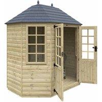 Buttercup Farm 8 x 6 Feet Tanalised Octagonal 16mm Shed - Solid Wood/Softwood/Pine in Natural