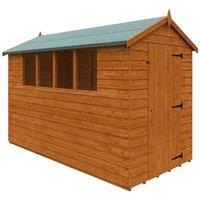 Buttercup Farm 10 x 5 Feet Budget Apex 9mm Shed - Solid Wood/Softwood/Pine in Burnt Orange