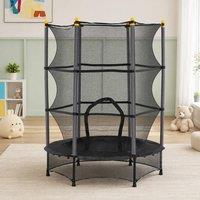 STILVORA Kids Trampoline with Safety Net 140 cm Black