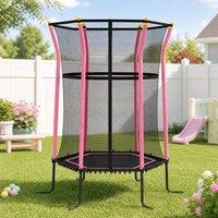 STILVORA Kids Trampoline with Safety Net 163.5 cm Pink