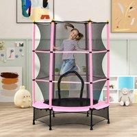 STILVORA Kids Trampoline with Safety Net Pink