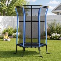 STILVORA Kids Trampoline with Safety Net Blue