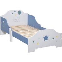 VOGREX Kids Star Balloon Single Bed Frame with Guardrails & Slats in Blue