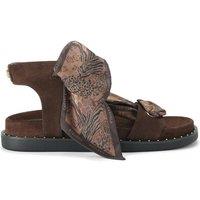 Carvela Women's 'Sorrento Scarf Sandal' Suede Sandals in Dark Brown | Size: 5