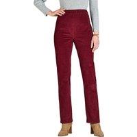 Chums Women's Pull On Corduroy Trouser in Dark Red | Size: 22S