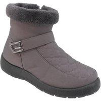 Chums Women's Wide EE Fit Quilted Top Side Zip Showerproof Boot in Grey | Size: 7