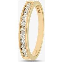 T.H.Baker Women's 9ct Yellow Gold 0.50ct Diamond Channel Set Half Eternity Ring | Size: P