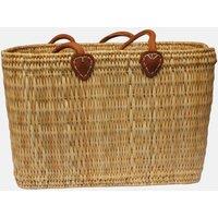 Berber Leather Women's 'The Safi' Large Basket Tote in Light Sand