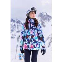 Animal Women's 'Edge' Water Resistant Lift Pass Pocket Adjustable Hood Ski Jacket in Blue | Size: 6