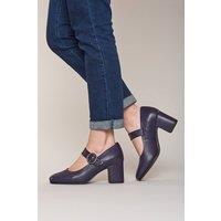 Moshulu Women's 'Valadon' Mary Jane Leather Block Heels in Purple | Size: 6