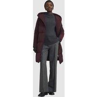 Hobbs London Women's Darla Longline Hooded Puffer Coat in Maroon | Size: 18